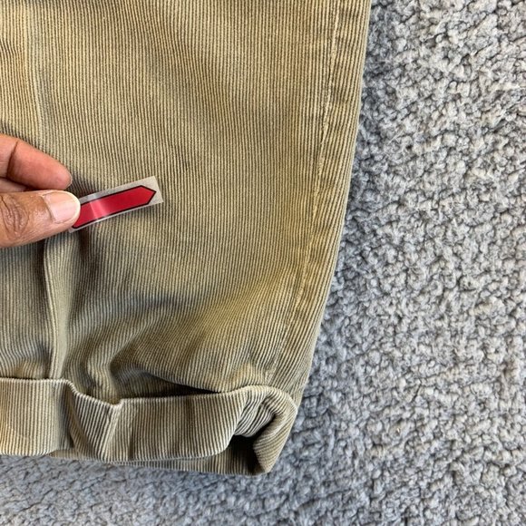 Lands' End Corduroy Pants Mens 37 Khaki Chino Traditional Fit Pleated Casual - Picture 6 of 12